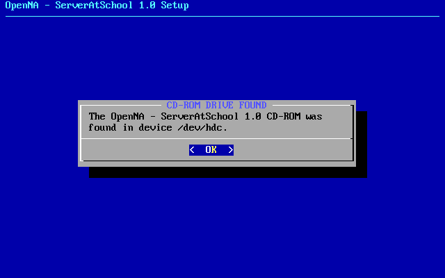 [ the installation CD was found in /dev/hdc ]