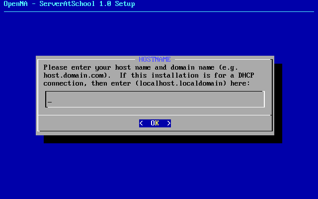 [ hostname dialogue (empty) ]