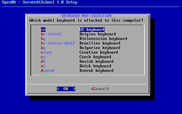 [ select keyboard map dialogue ]