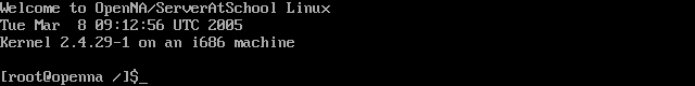 [ message displayed after logging on ]