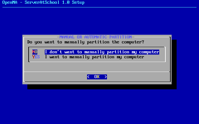 [ select manual partitioning dialogue ]