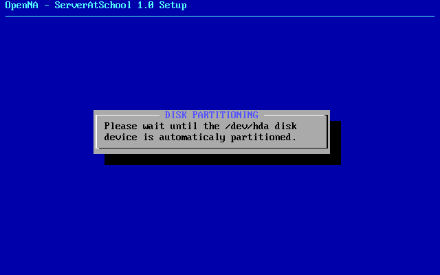 [ automatic partitioning is taking place ]