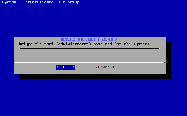 [ confirm root password ]