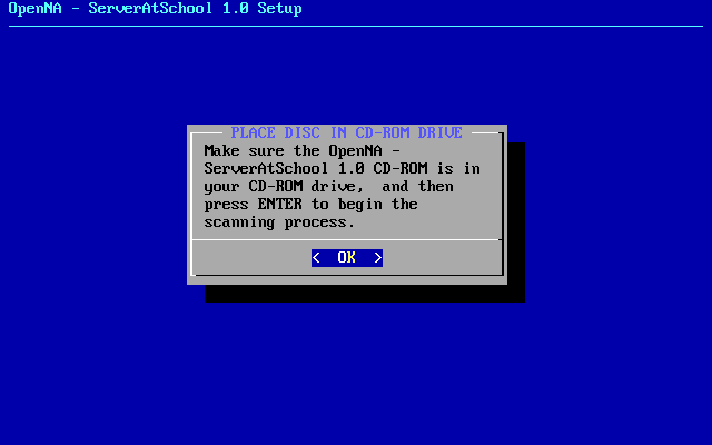 [ just before scanning for the installation CD in a drive ]