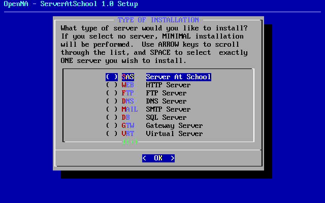 [ select server type dialogue (unselected) ]