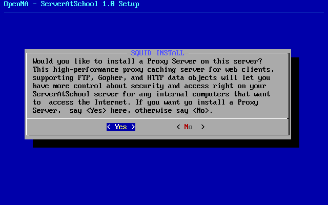 [ do you want to install the squid proxy server? ]