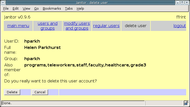 [ confirming deletion of a regular user account ]