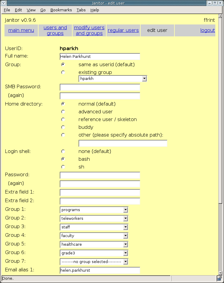 [ adding two more workgroups to a regular user account ]