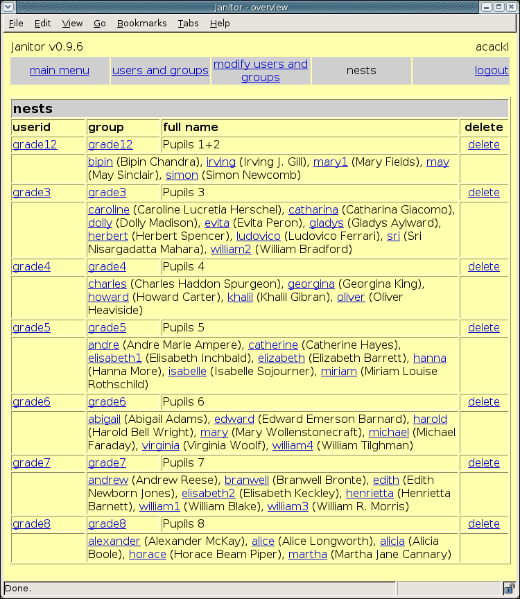 [ status quo of nests before promoting grade8 ]
