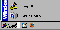 [ indication of a non-logon shown via the Start menu ]