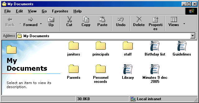 [ contents of My Documents of Amelia Cackle ]