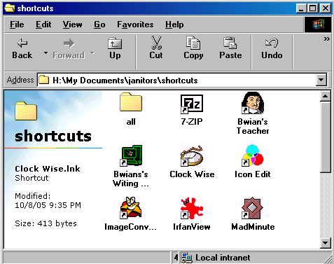 [ shortcuts directory after copying all relevant shortcuts ]
