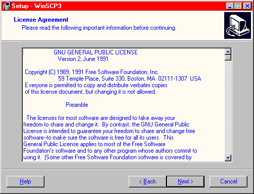 [ the WInSCP license agreement ]