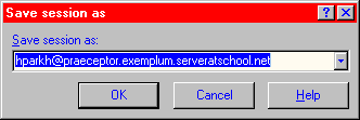 [ WinSCP save session dialogue with default value ]