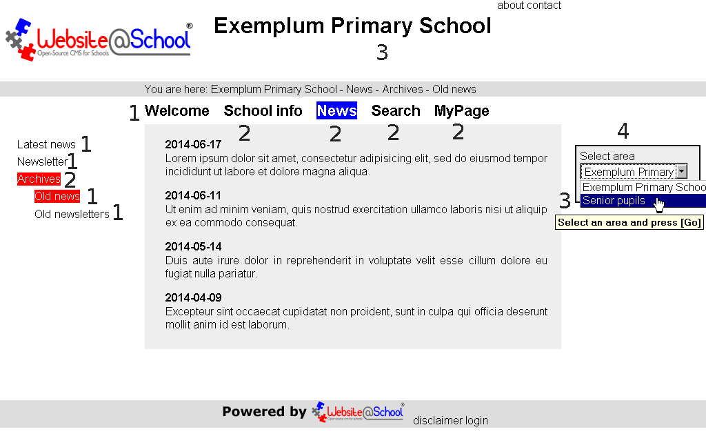 [ The Exemplum Primary School webiste ]