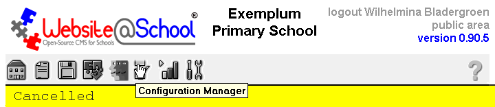 [ Strikethrough texts for managers, public area and logout ]