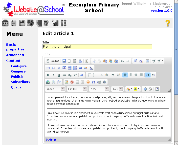 [ newsletter article including horizontal line ]