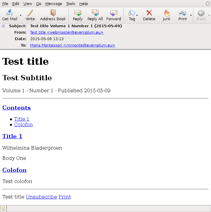 [ e-mail version of test newsletter using thunderbird ]