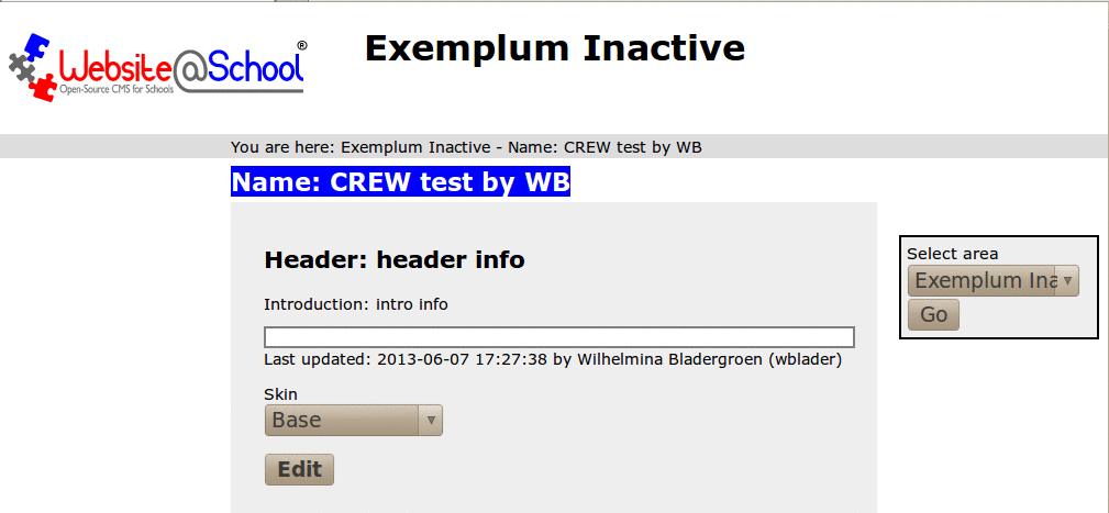 [ CREW webpage test: viisitor with read + write permissions, empty text field ]