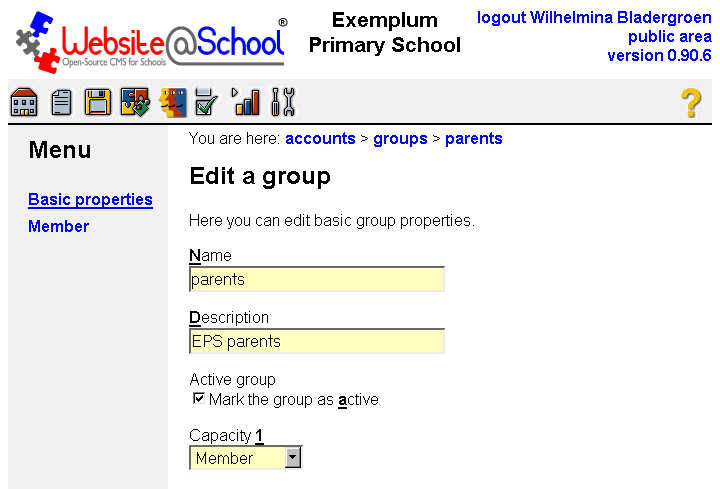 [ Edit a Group, entry fields. Page top ]