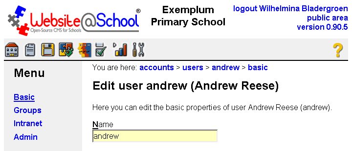 [ Account Manager: Edit User andrew (Andrew Reese) ]