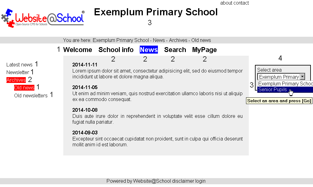 [ The Exemplum Primary School webiste ]