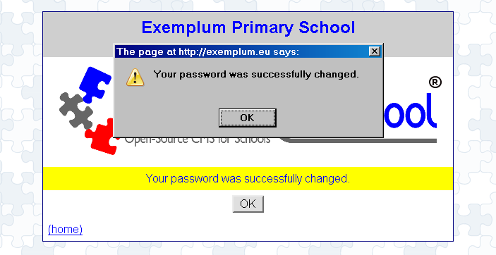 [ Exemplum Primary school, pop up: success, message= succes ]