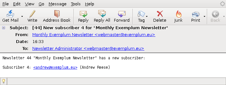 [ e-mail notification of a new subscriber ]