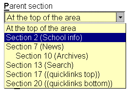 [ Parent section menu, 'Section 3 (school info)' selected ]