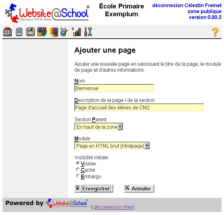 [Gestion Page : ajouter page ]
