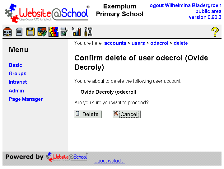 [ Confirm delete of user username (Full Name) ]