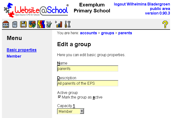 [ Edit a group, entry fields. Page top ]