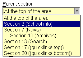 [ Parent section menu, 'Section 3 (school info)' selected  ]