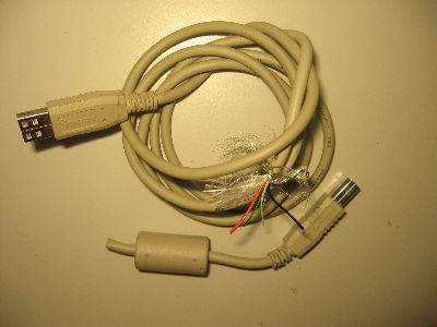 [ USB cable, one side cut off  ]