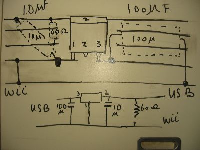 [ USB powering: drawing of pc board  ]